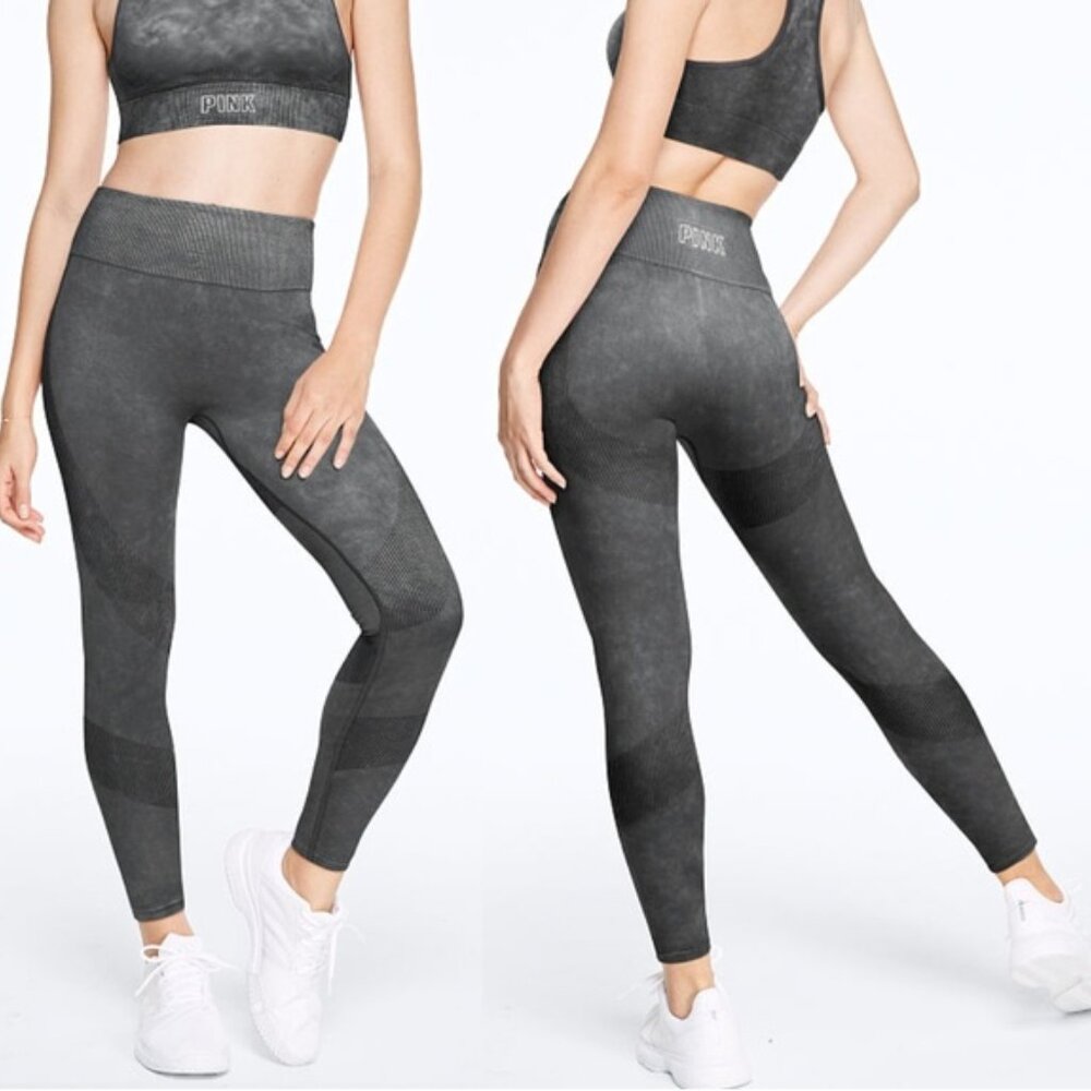 Victoria’s Secret PINK | Gray Acid wash Seamless Leggings | Size Large